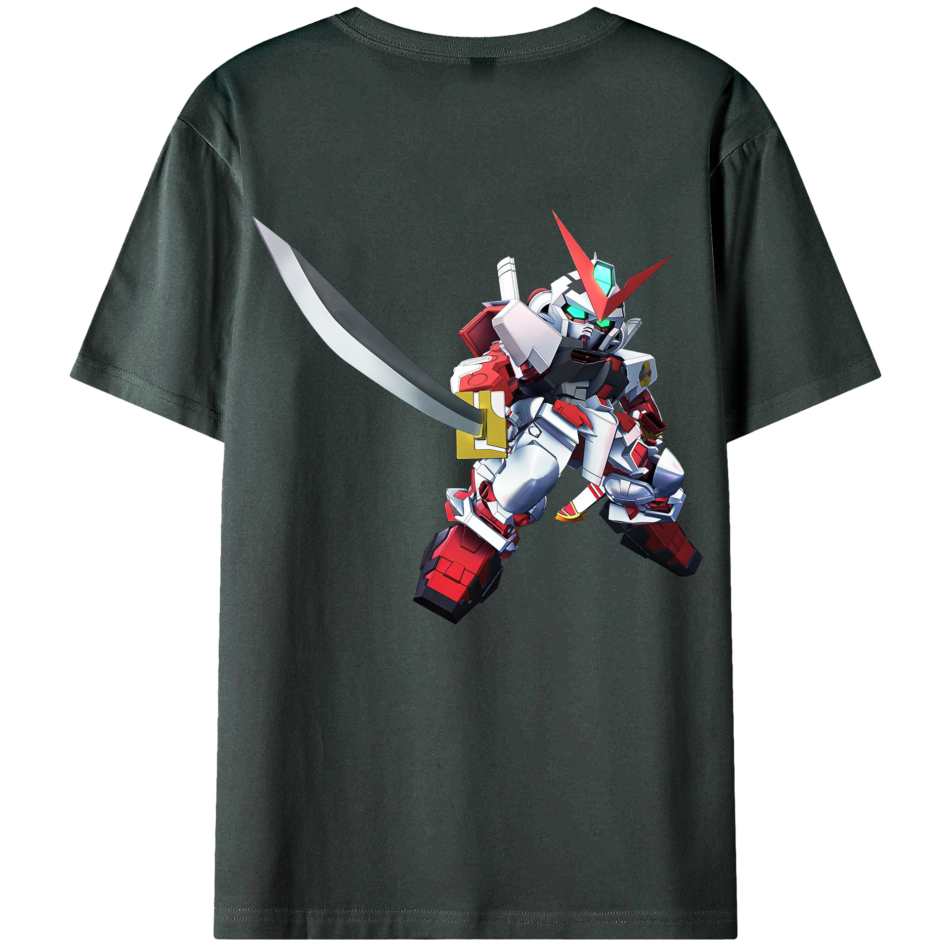 （画像用） 機動戦士ガンダム Mobile Suit Gundam 綿100％ メンズ半袖Tシャツ（バックプリント） 通気性